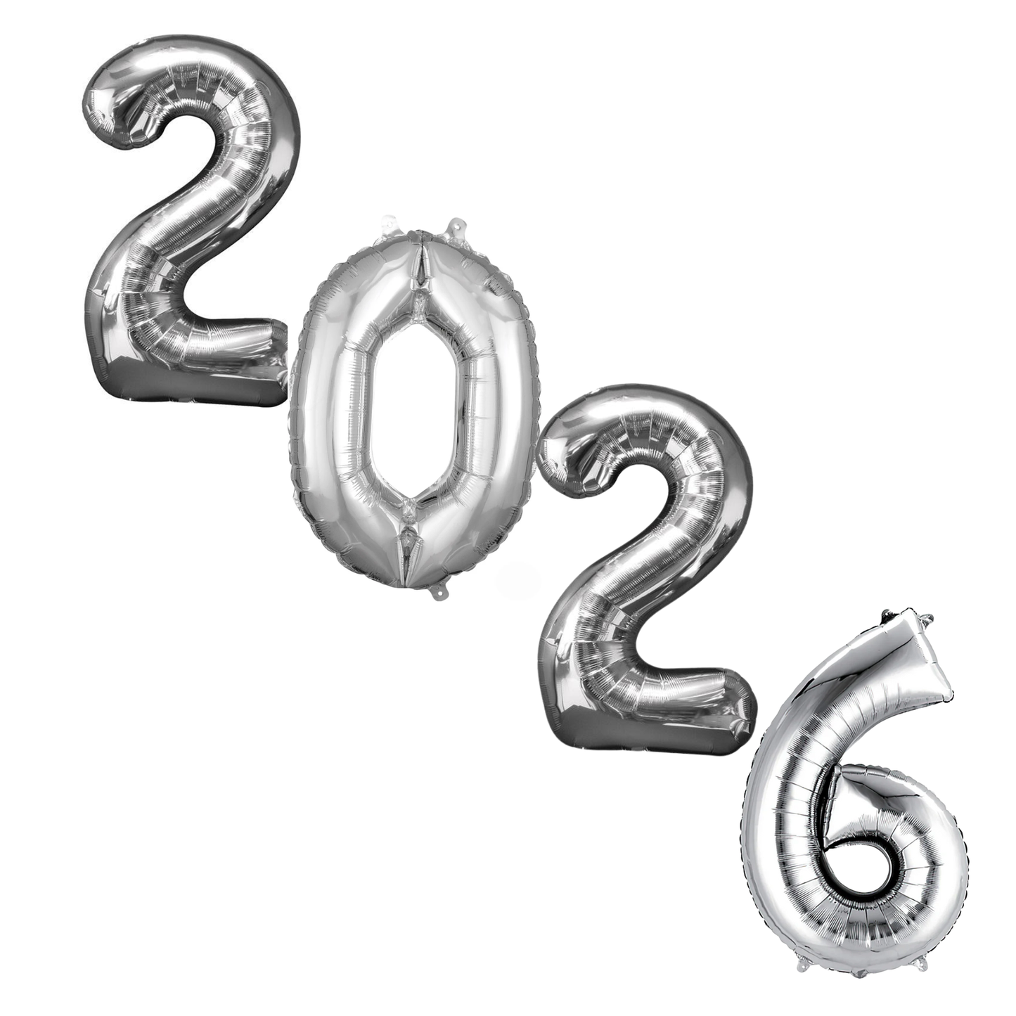 Números 2026 Plata 36" (Sin Inflar)