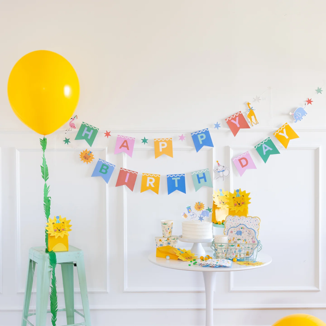 Animal Party Happy Birthday Banner