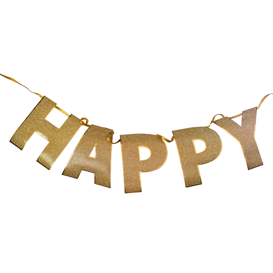 Banner Glitter Dorado