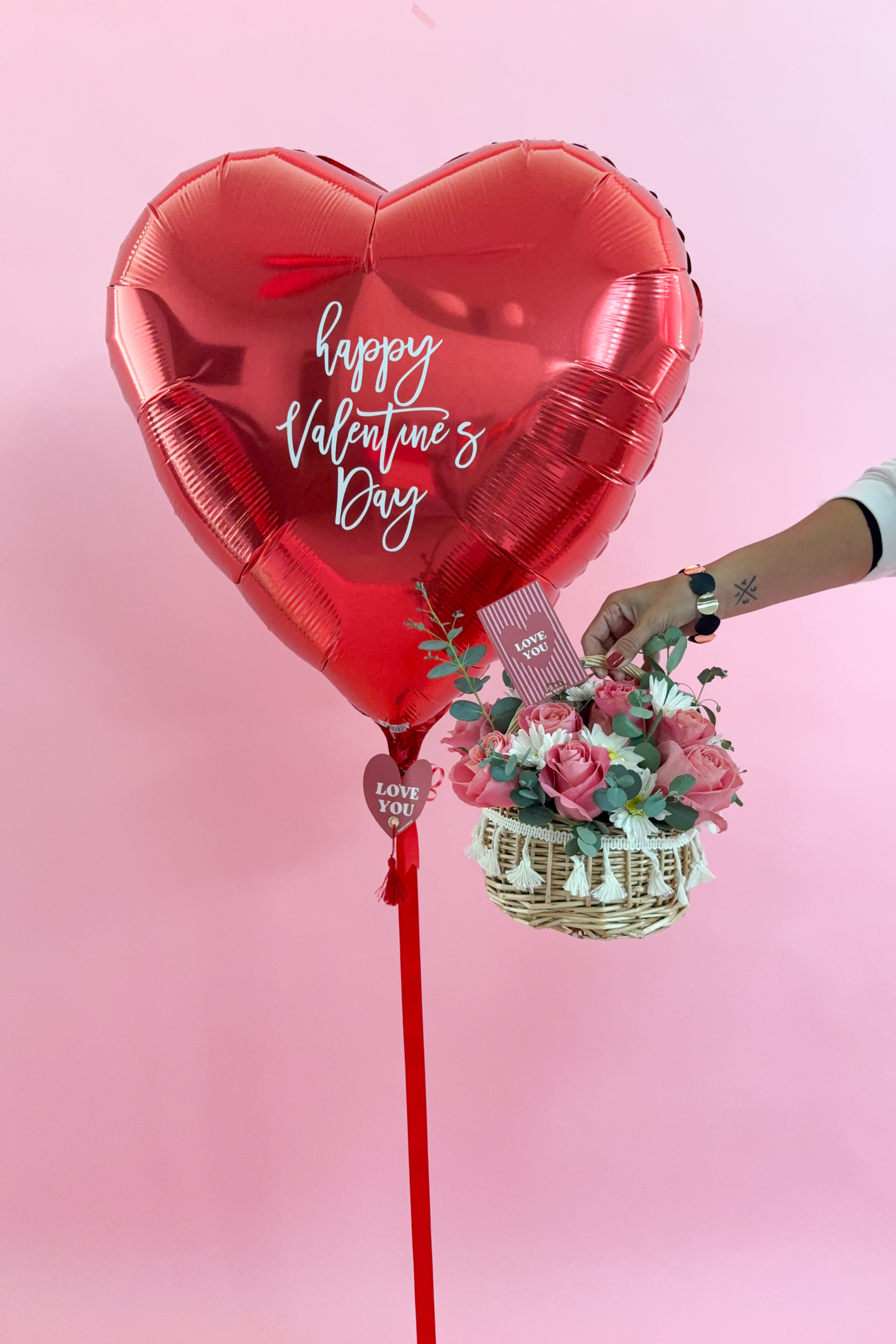 Big Heart Happy Valentine's + Flowers