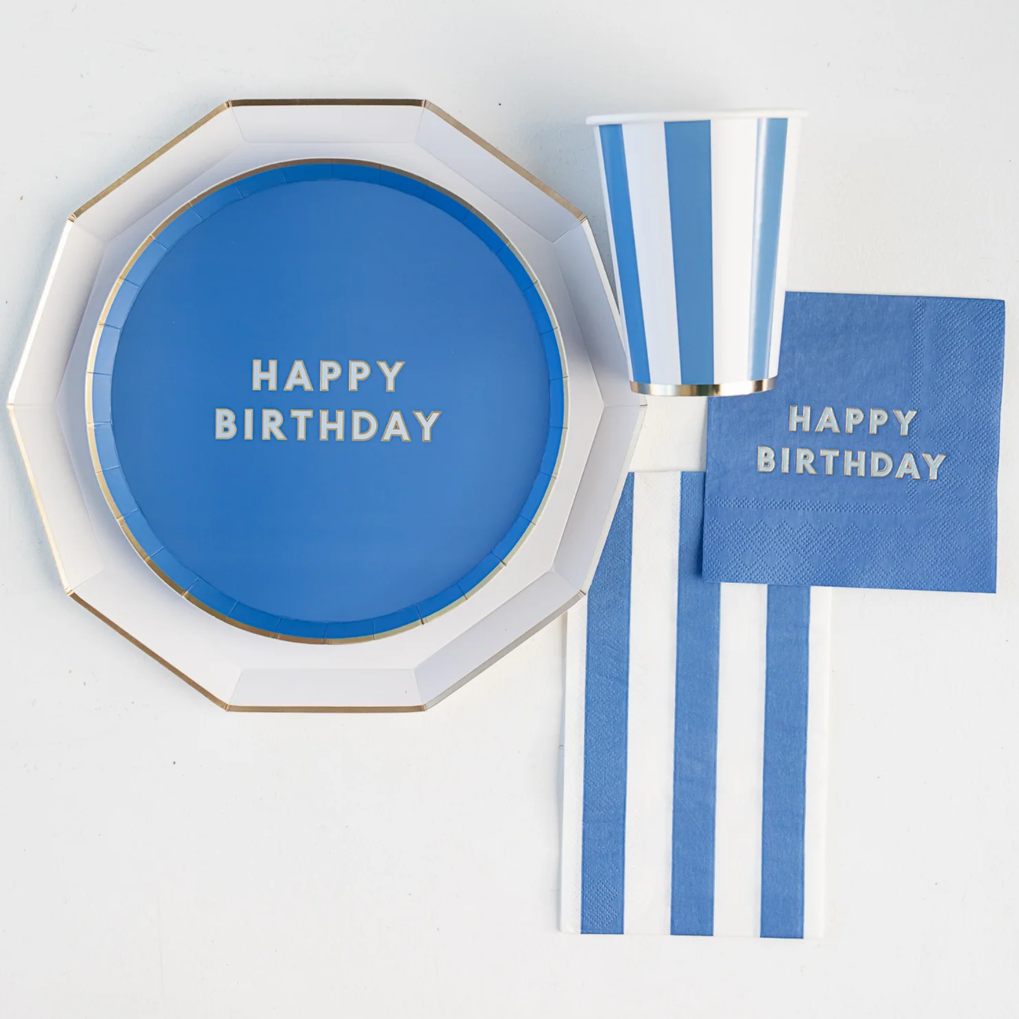 Blue Striped Cups