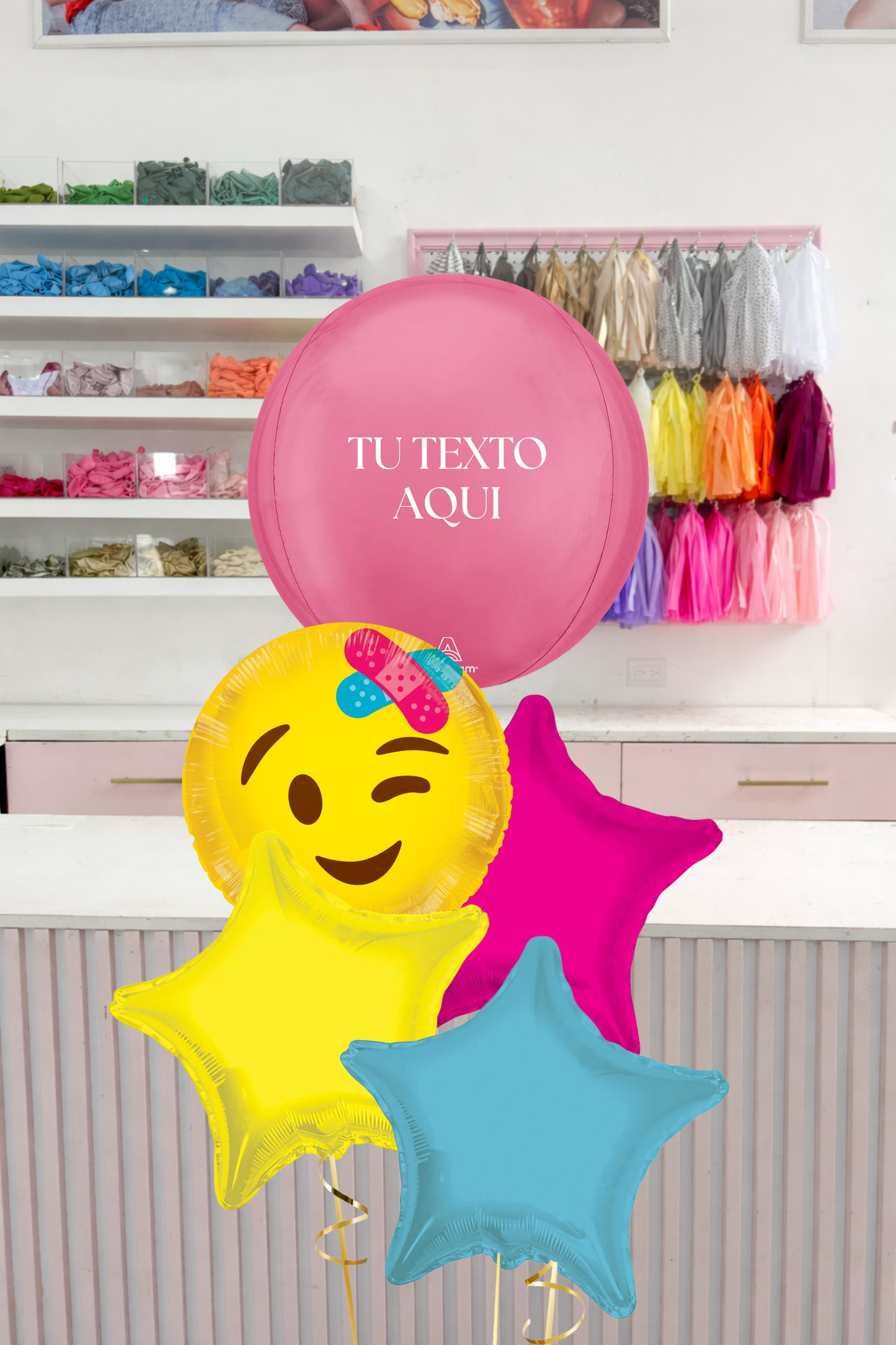 Bundle de Esfera Personalizada Get Well Pink