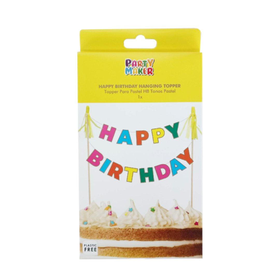 Cake Topper Pastel Happy Birthday
