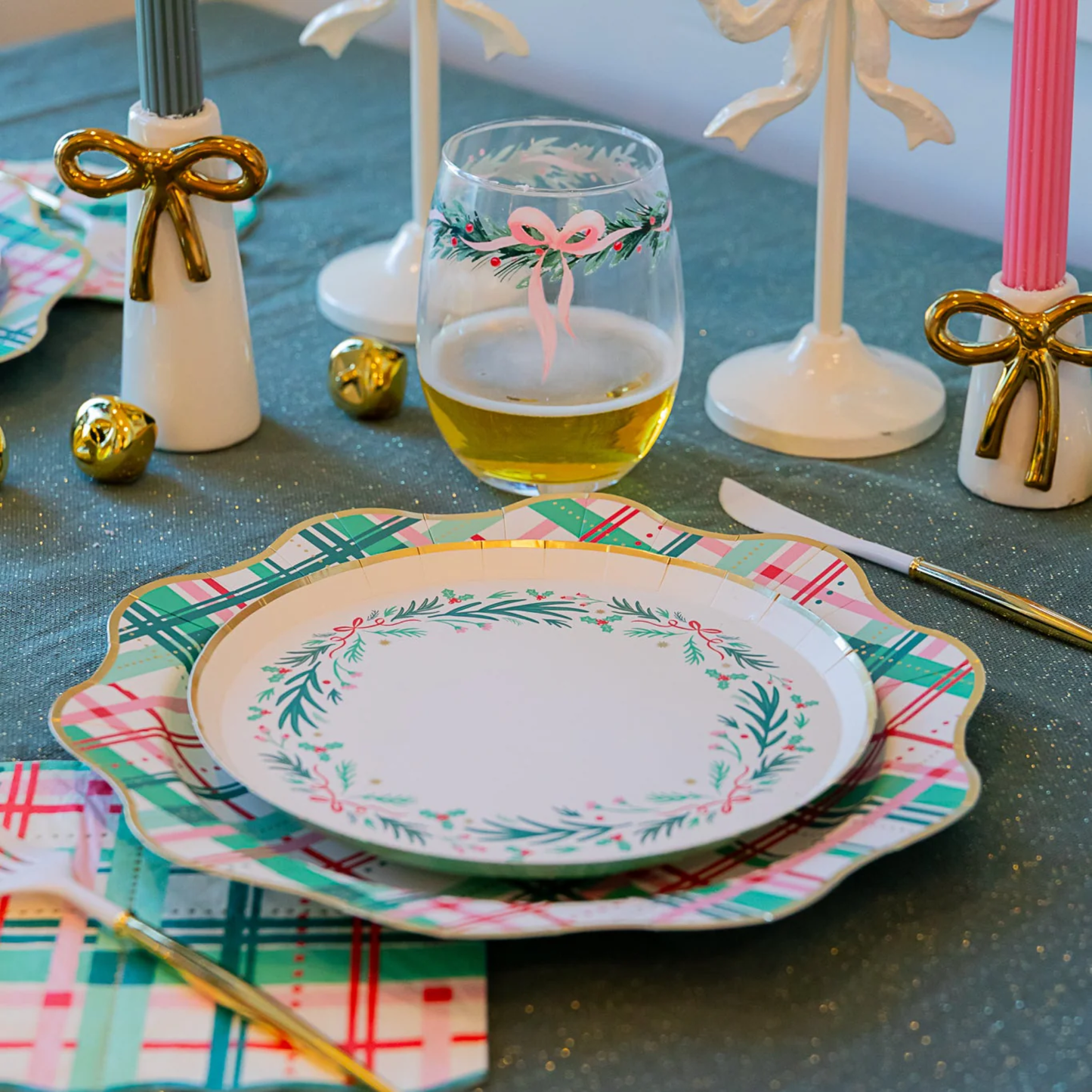 Christmas Plaid Dinner Plates