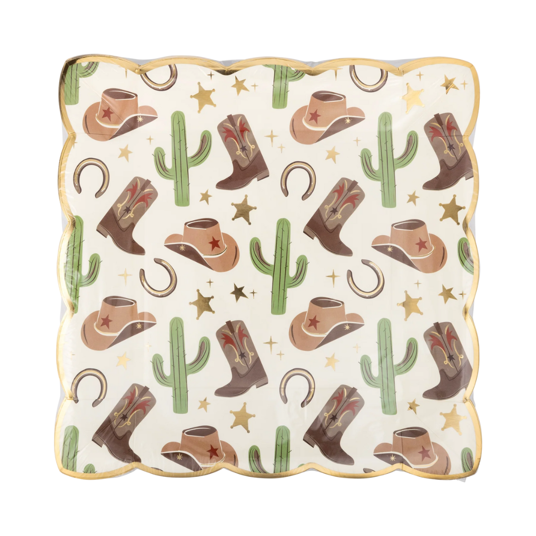 Cowboy Scattered Icons Plate