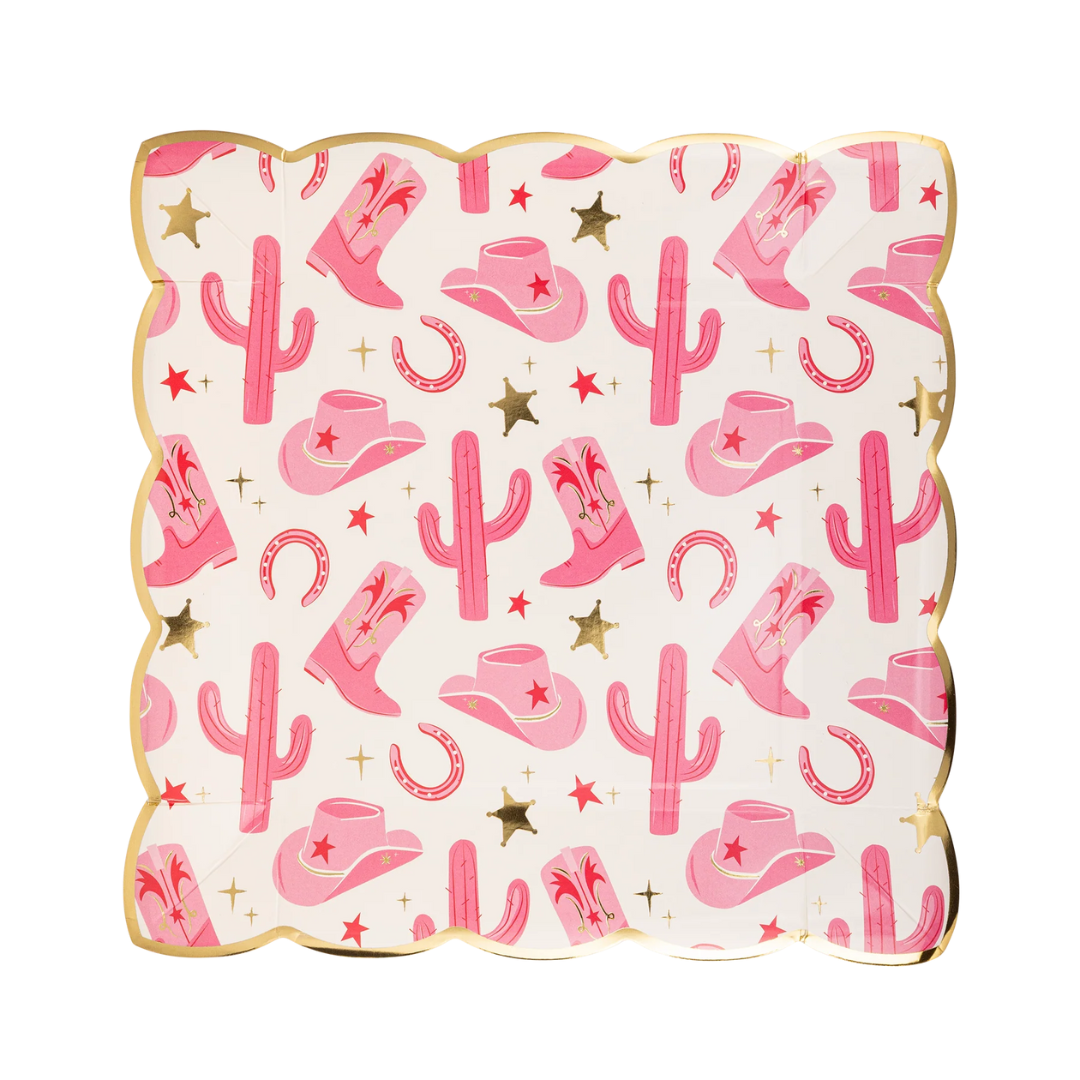 Cowgirl Pattern Paper Plate