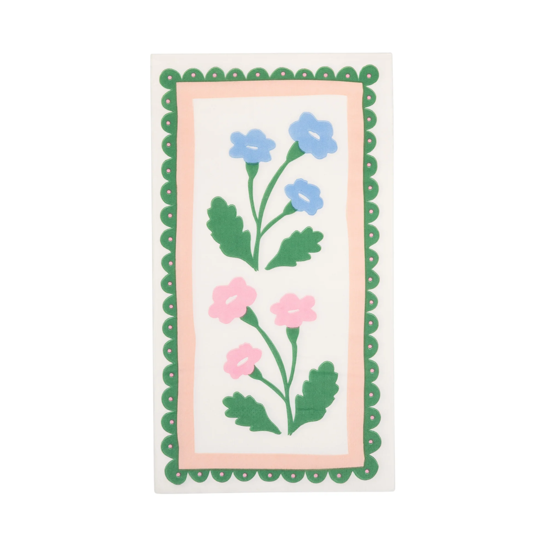 Floral Border Dinner Napkin