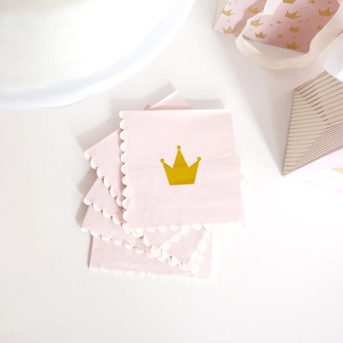 Foil Princess Crown Cocktail Napkin