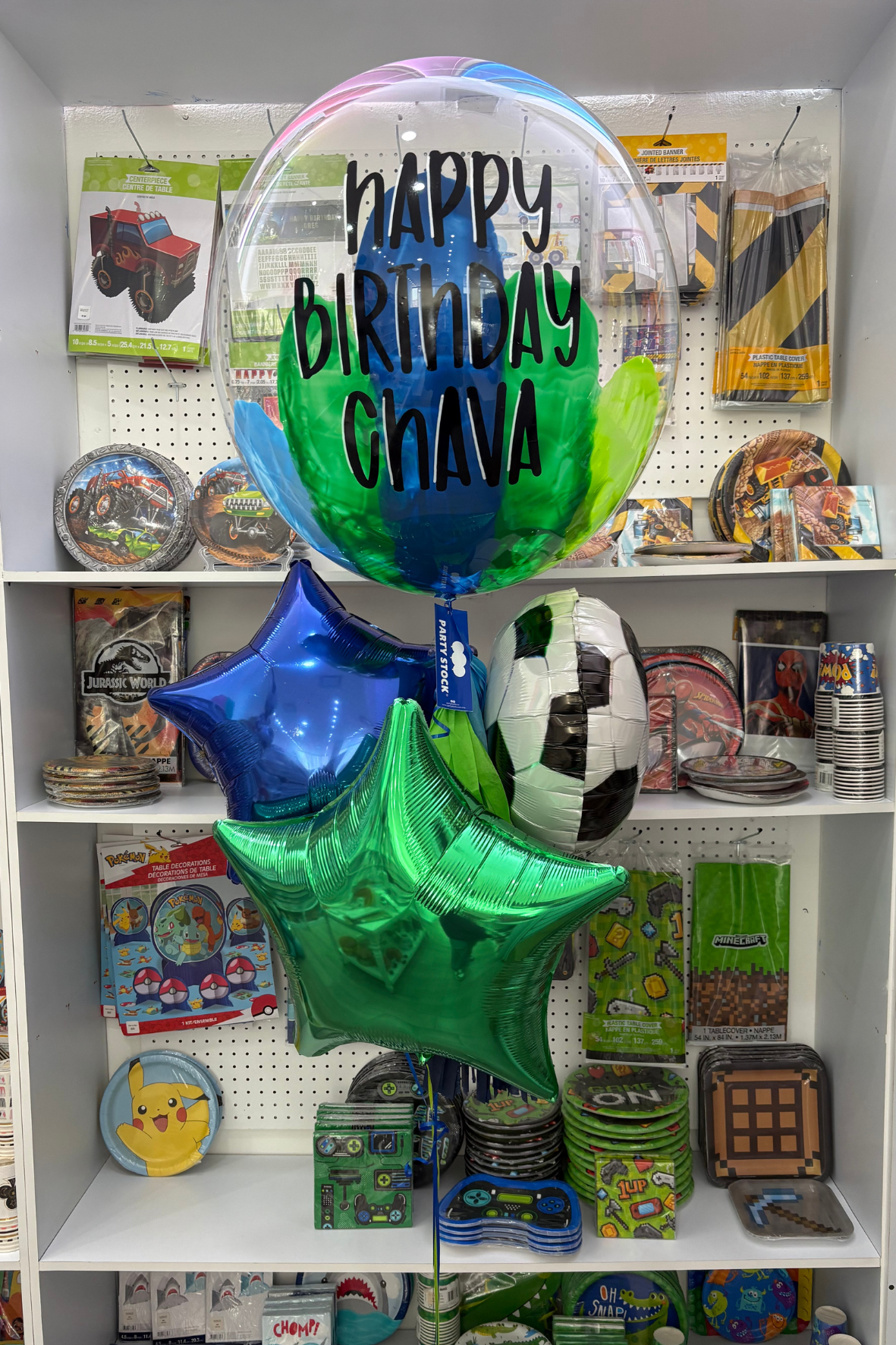 GLOBO BURBUJA CUMPLEAÑOS AZUL/VERDE