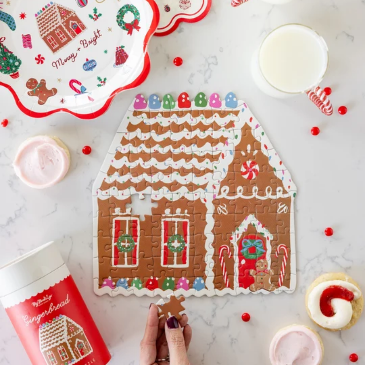 Gingerbread House Shaped Jigsaw Puzzle