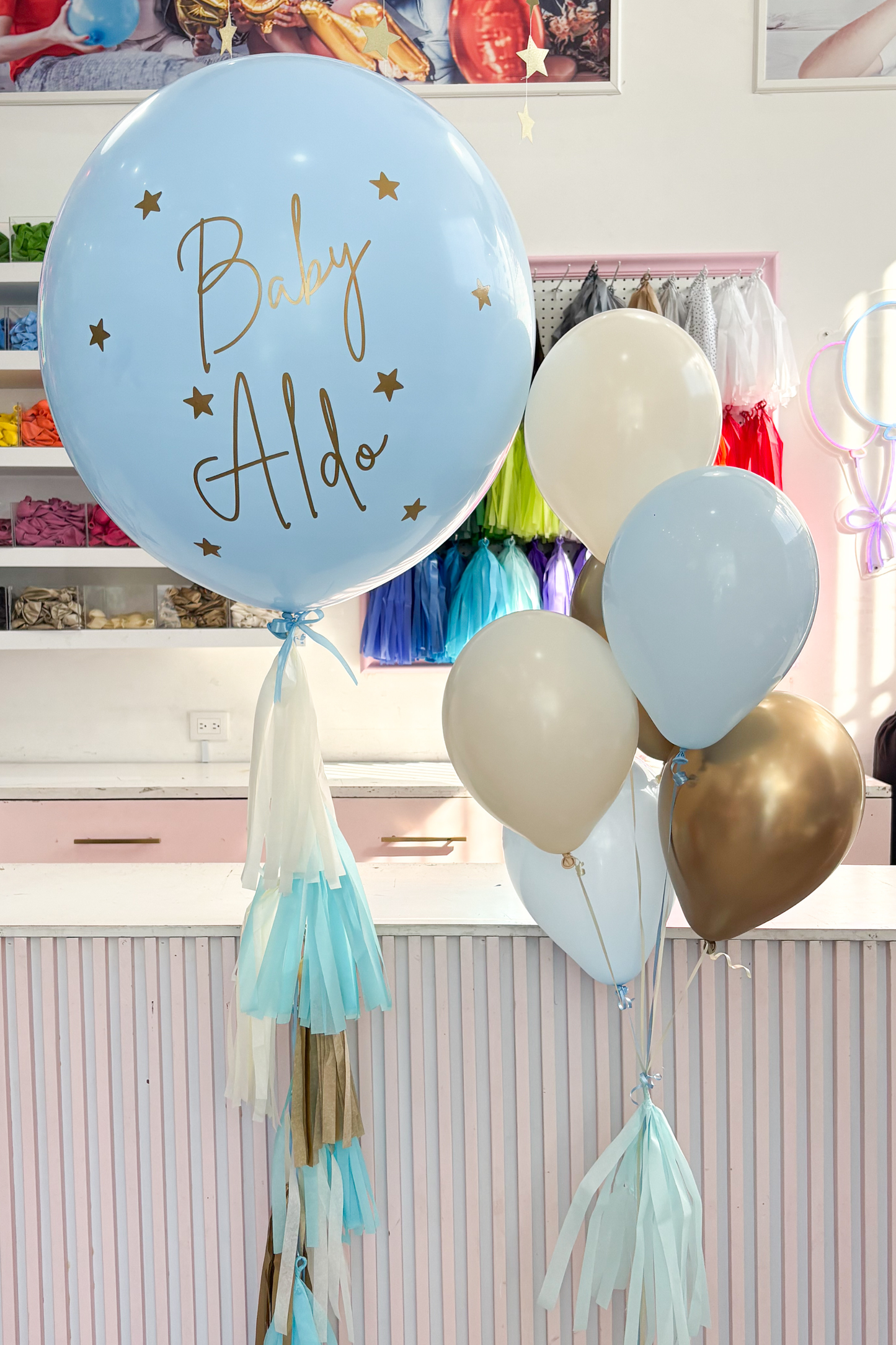 Globo Látex Jumbo Bouquet Celeste