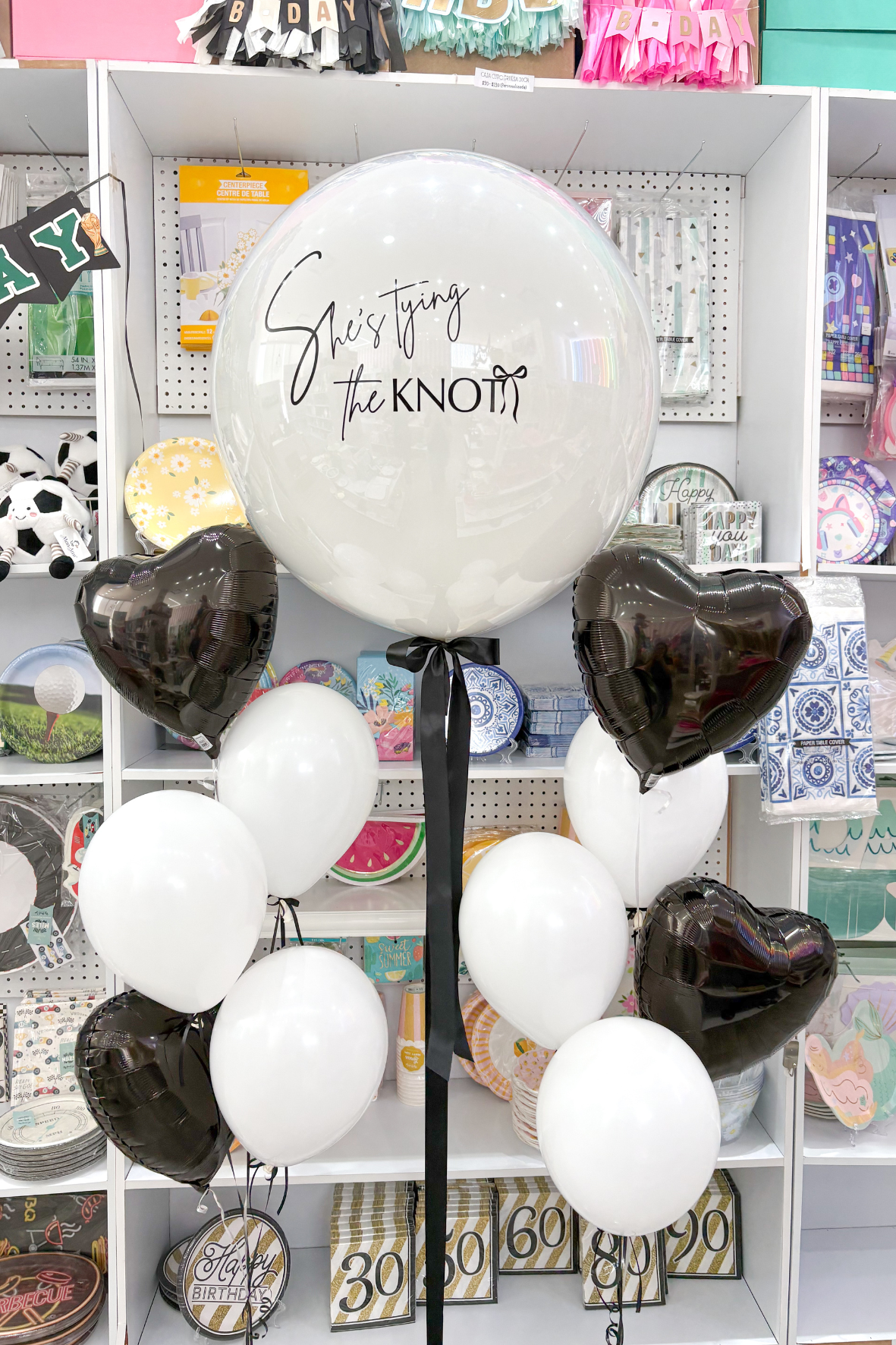 Globo Latex Jumbo Bride Black and White