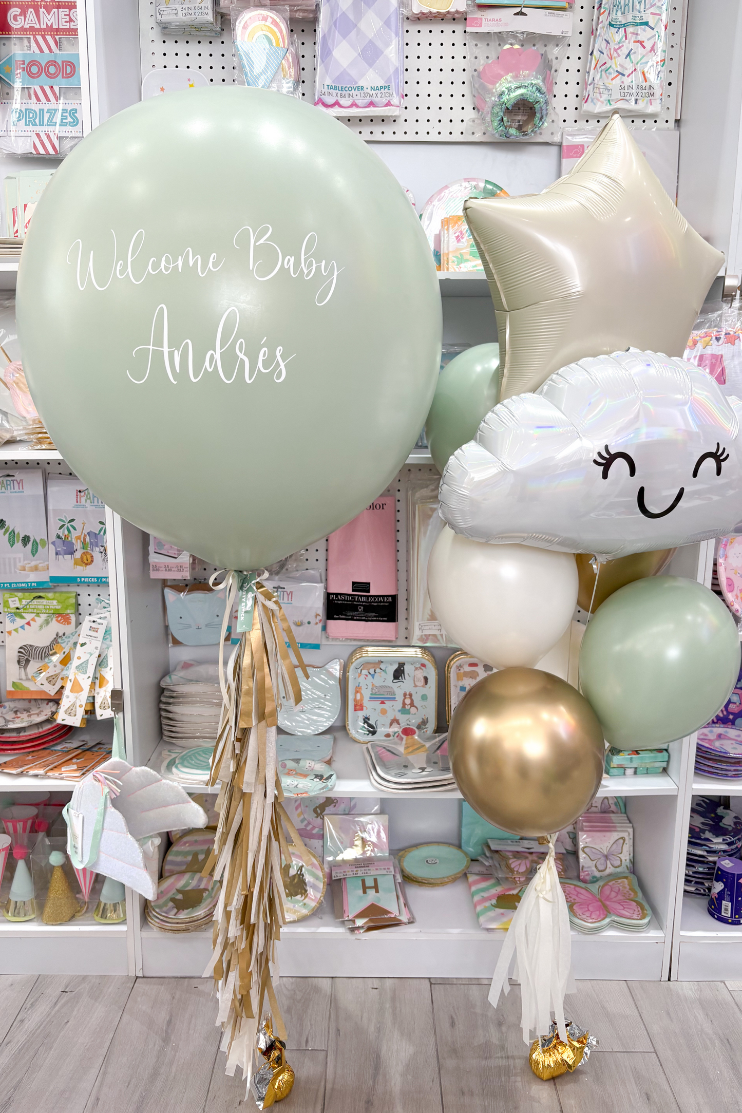 Globo Burbuja Welcome Baby Mint