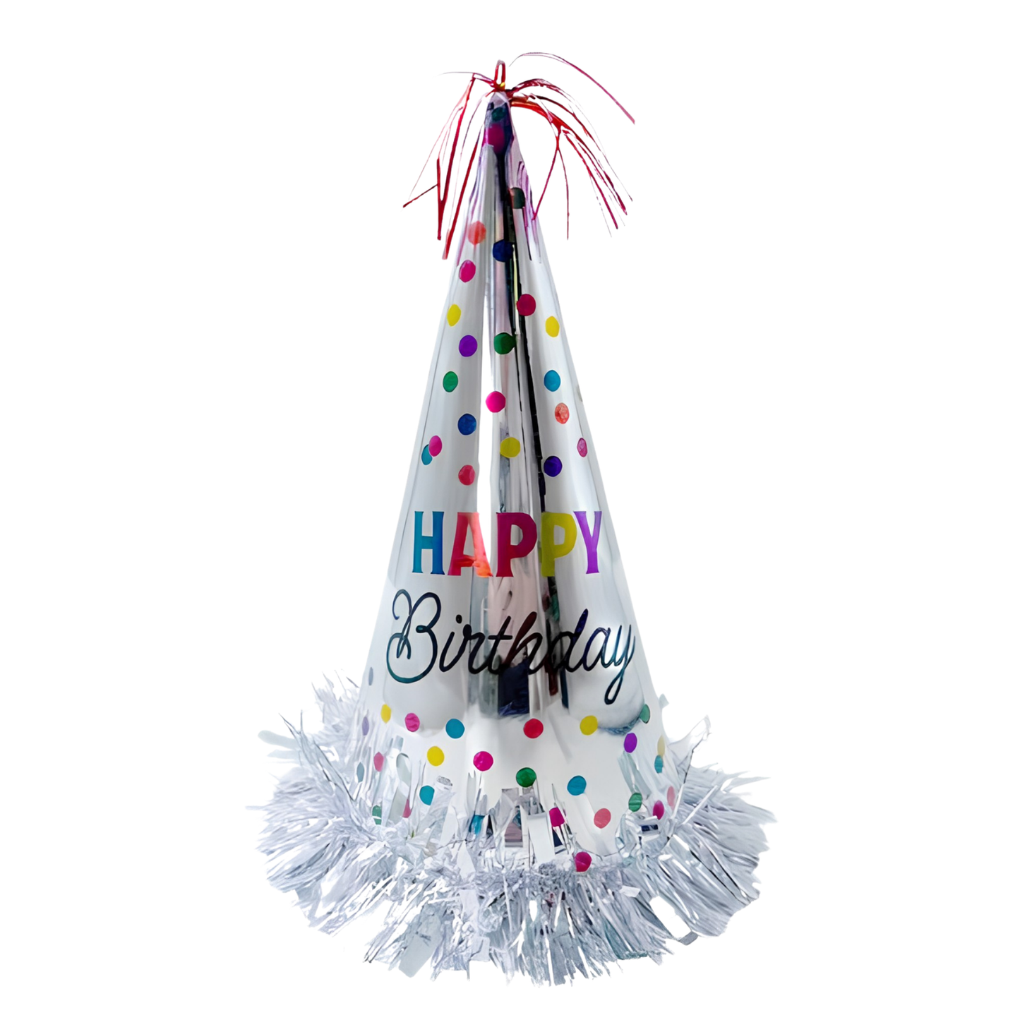 Gorrito De Cumpleaños Plata Con Pompón
