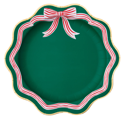 Green Peppermint Bow Dinner Plates