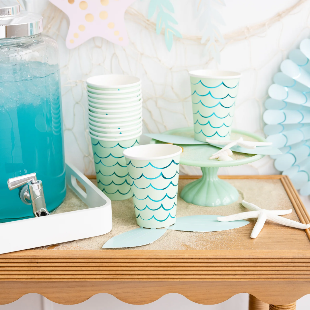 Mermaid Tail Paper Party Cups - 12 oz
