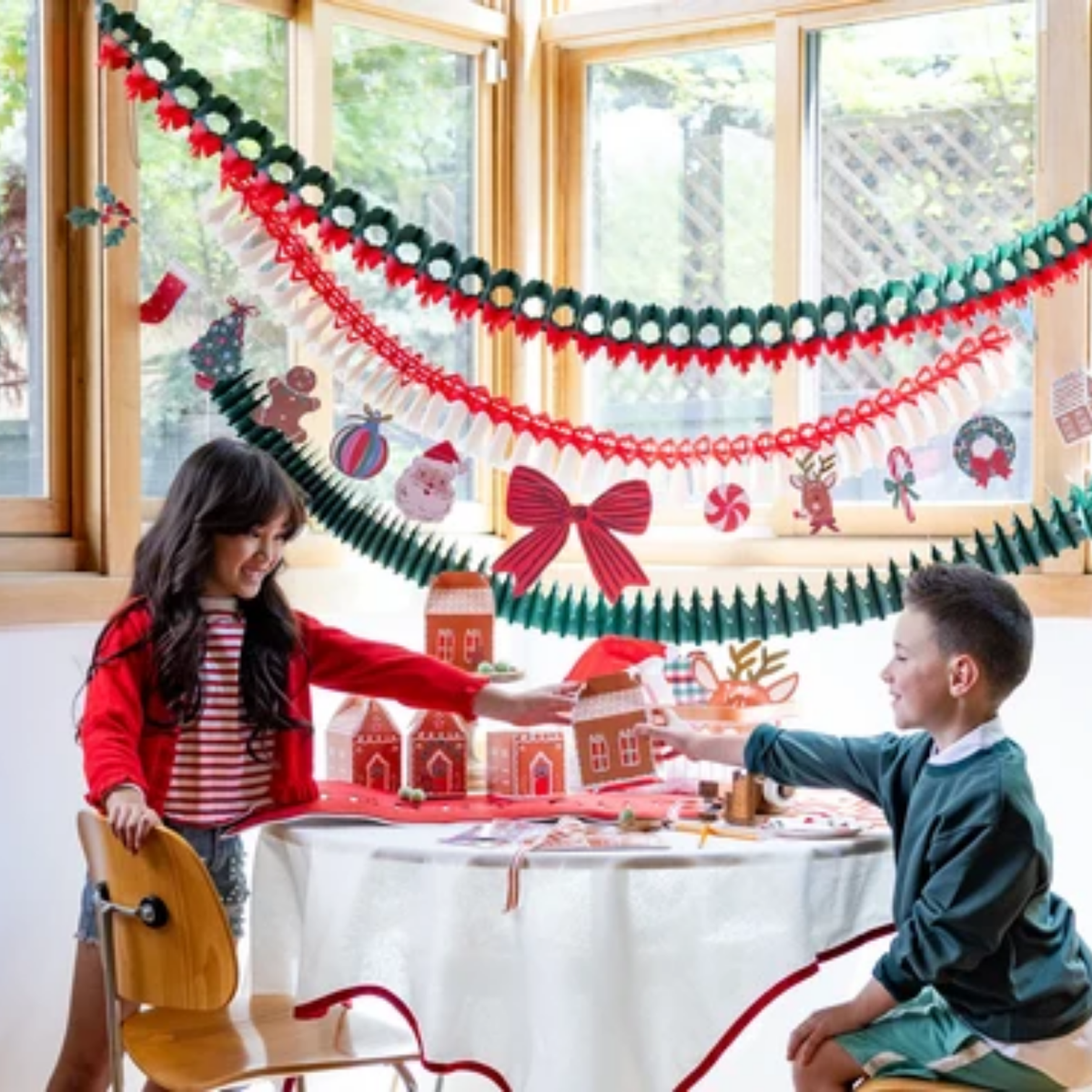 Paper Garland Set - Trees, bells, wreaths