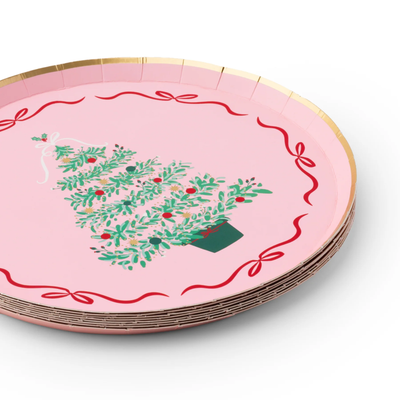 Pink Christmas Tree Plate