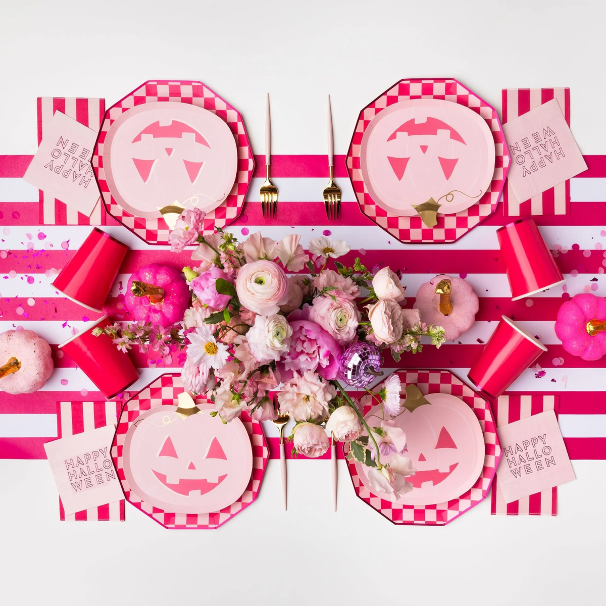 Pink Jack-O-Lantern Small Plates