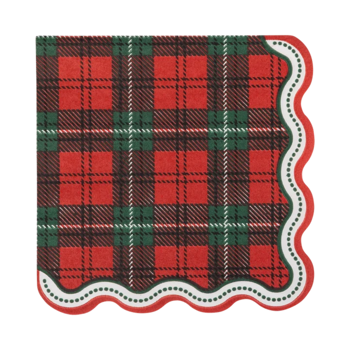 Plaid Dot Edge Cocktail Napkin