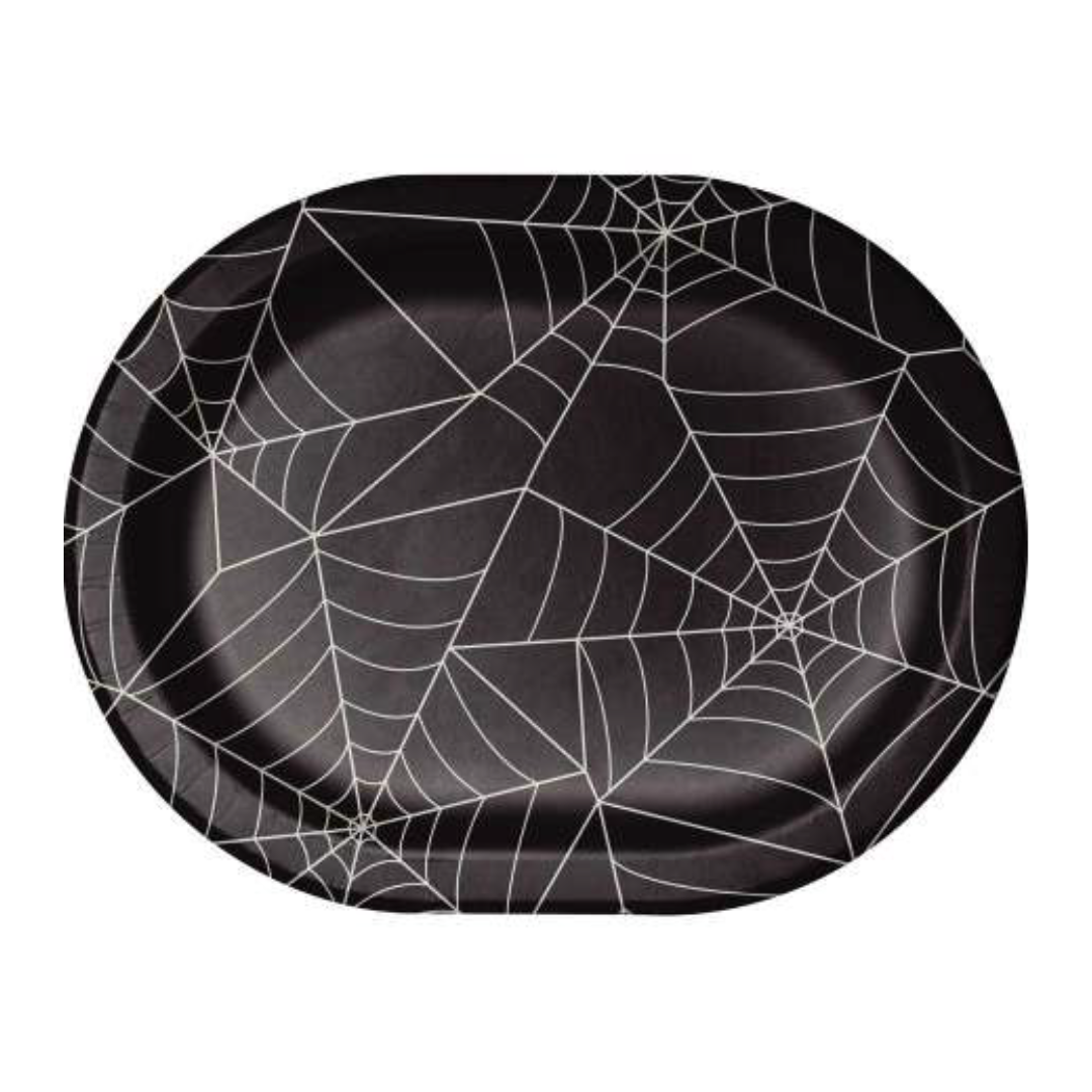 Plato-Ovalado-12"x9"-Spiderwebs