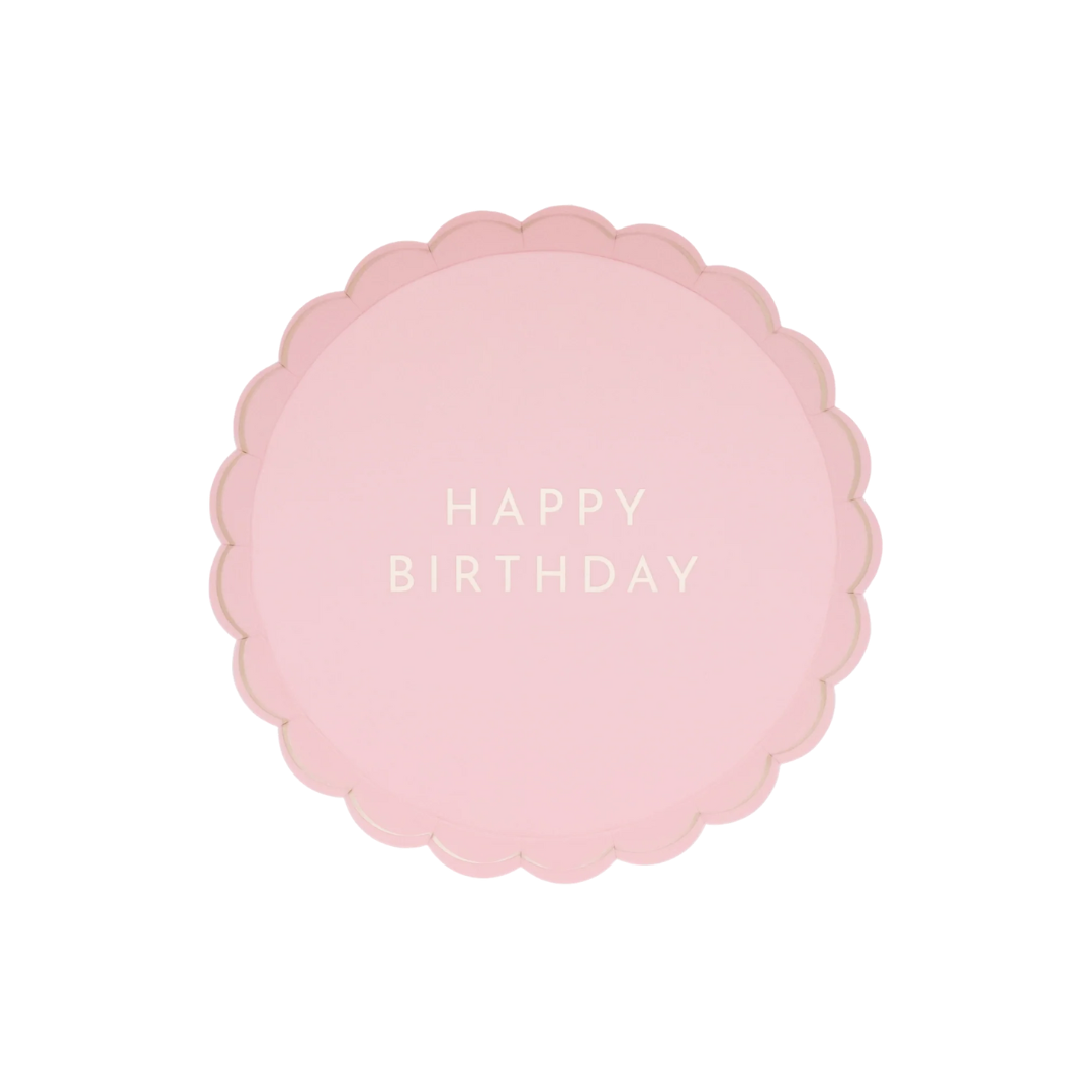 Plato 8.25" Happy Birthday Petal Pink