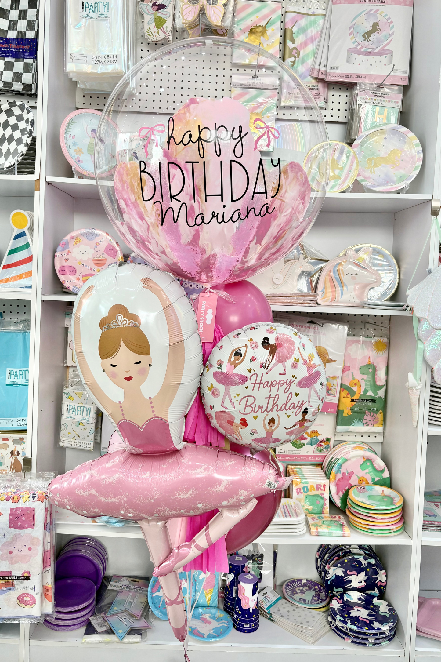Bouquet de Globos Bailarina con Burbuja Personalizada