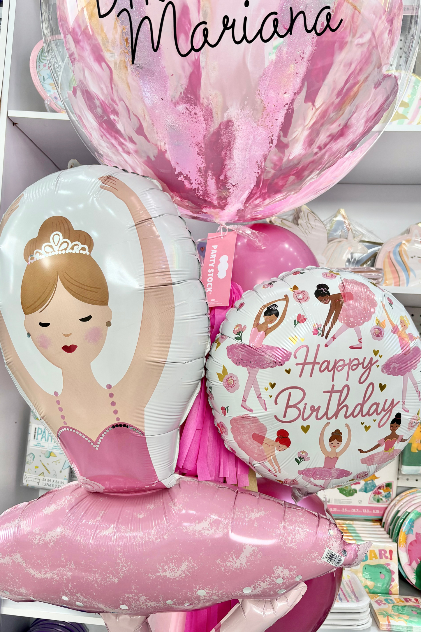 Bouquet de Globos Bailarina con Burbuja Personalizada