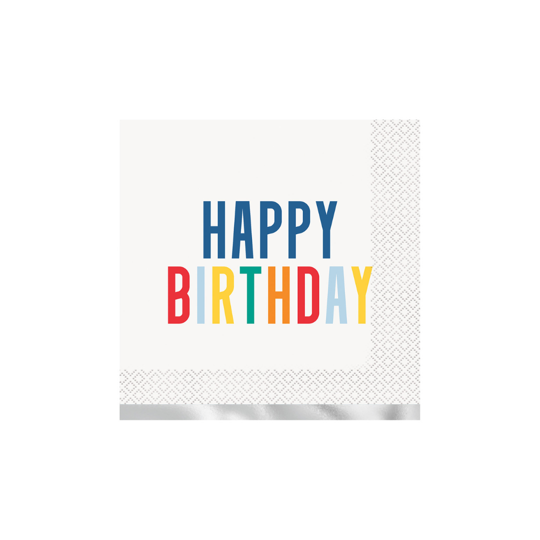Servilletas LN Birthday Dots Silver Foil