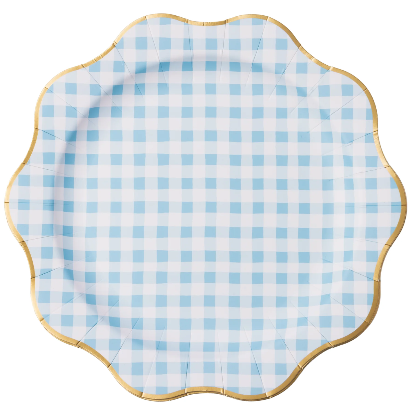 Sky Blue Gingham Dinner Plate