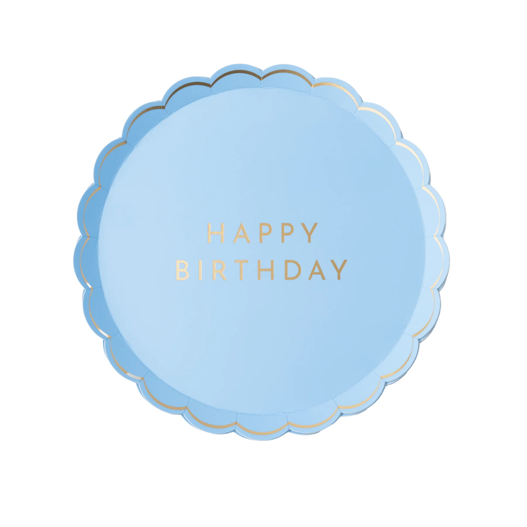 Sky Blue Signature Happy Birthday Small Plates