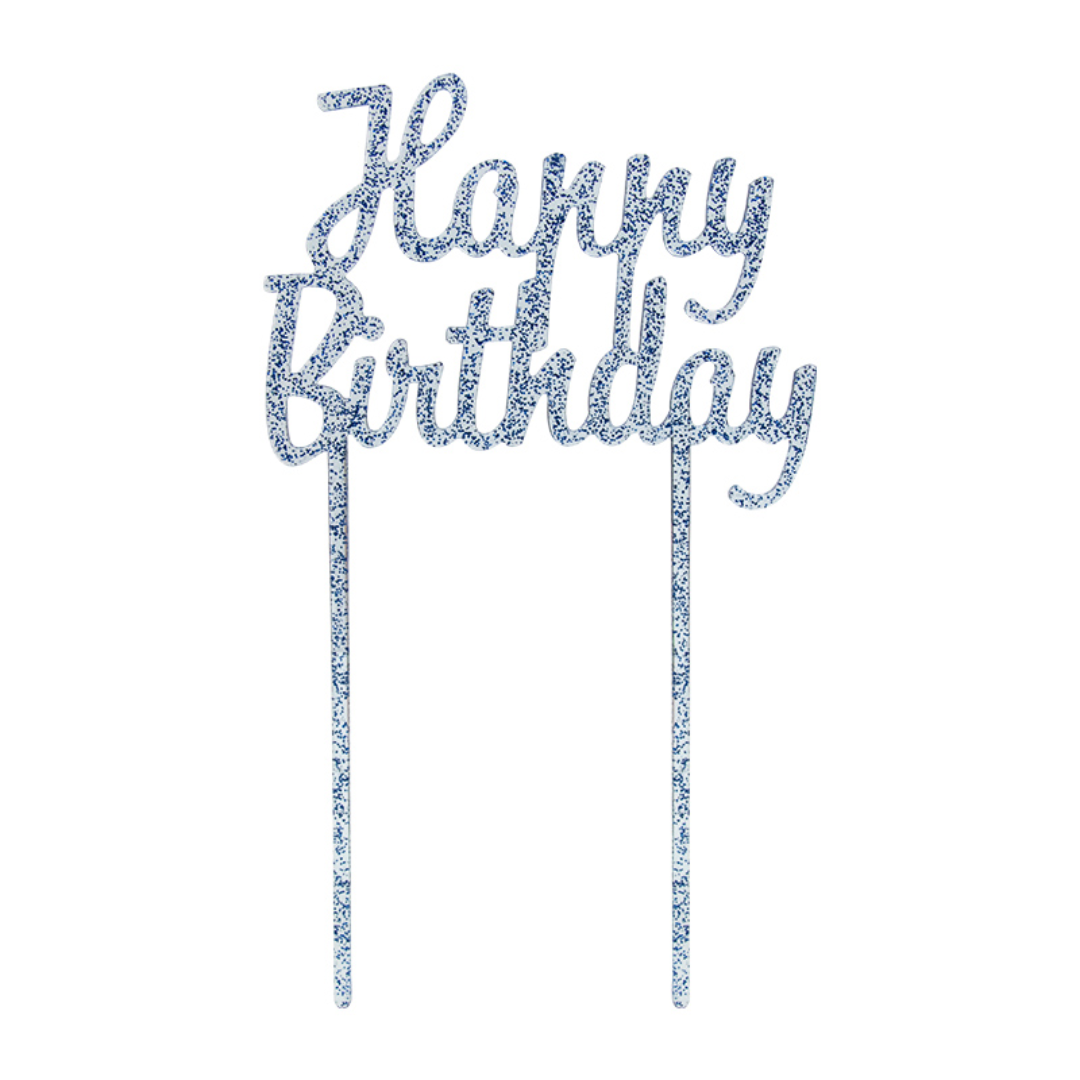 Topper Happy Birthday Azul