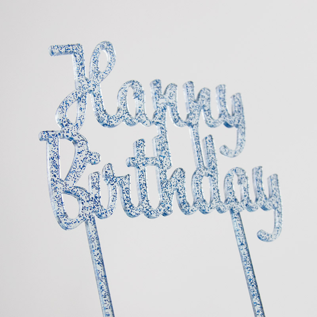 Topper Happy Birthday Azul