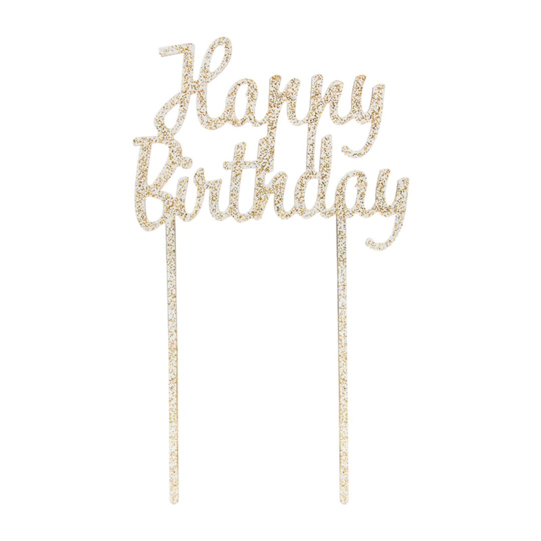 Topper Happy Birthday Dorado
