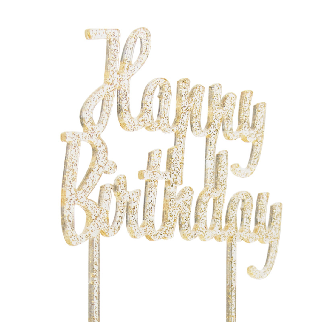 Topper Happy Birthday Dorado