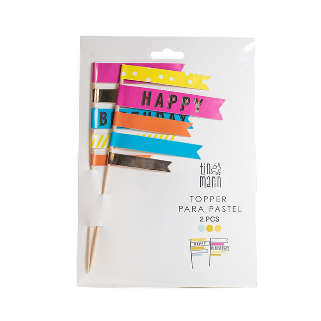 Toppers para pastel banderines