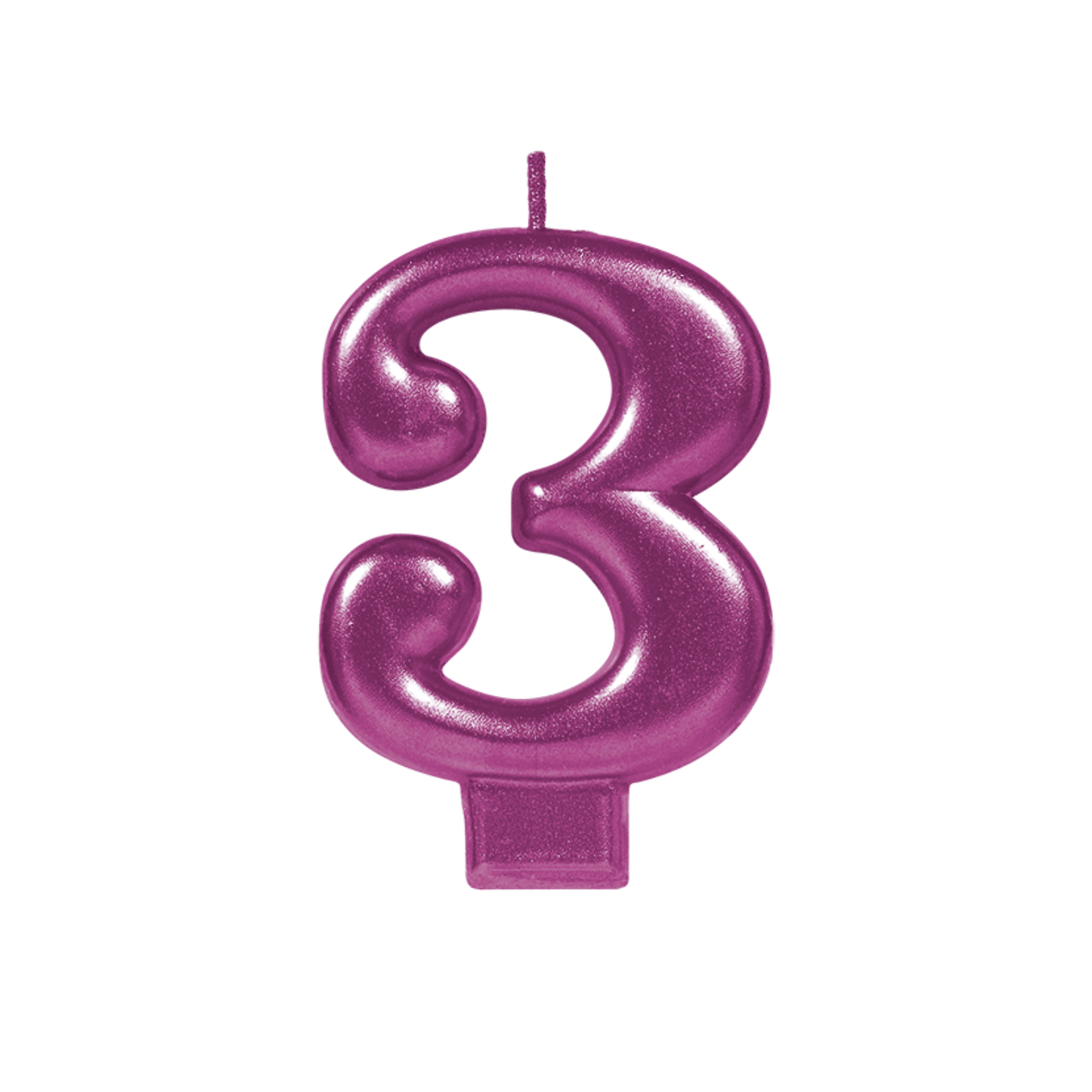 Vela Número Rosa 3