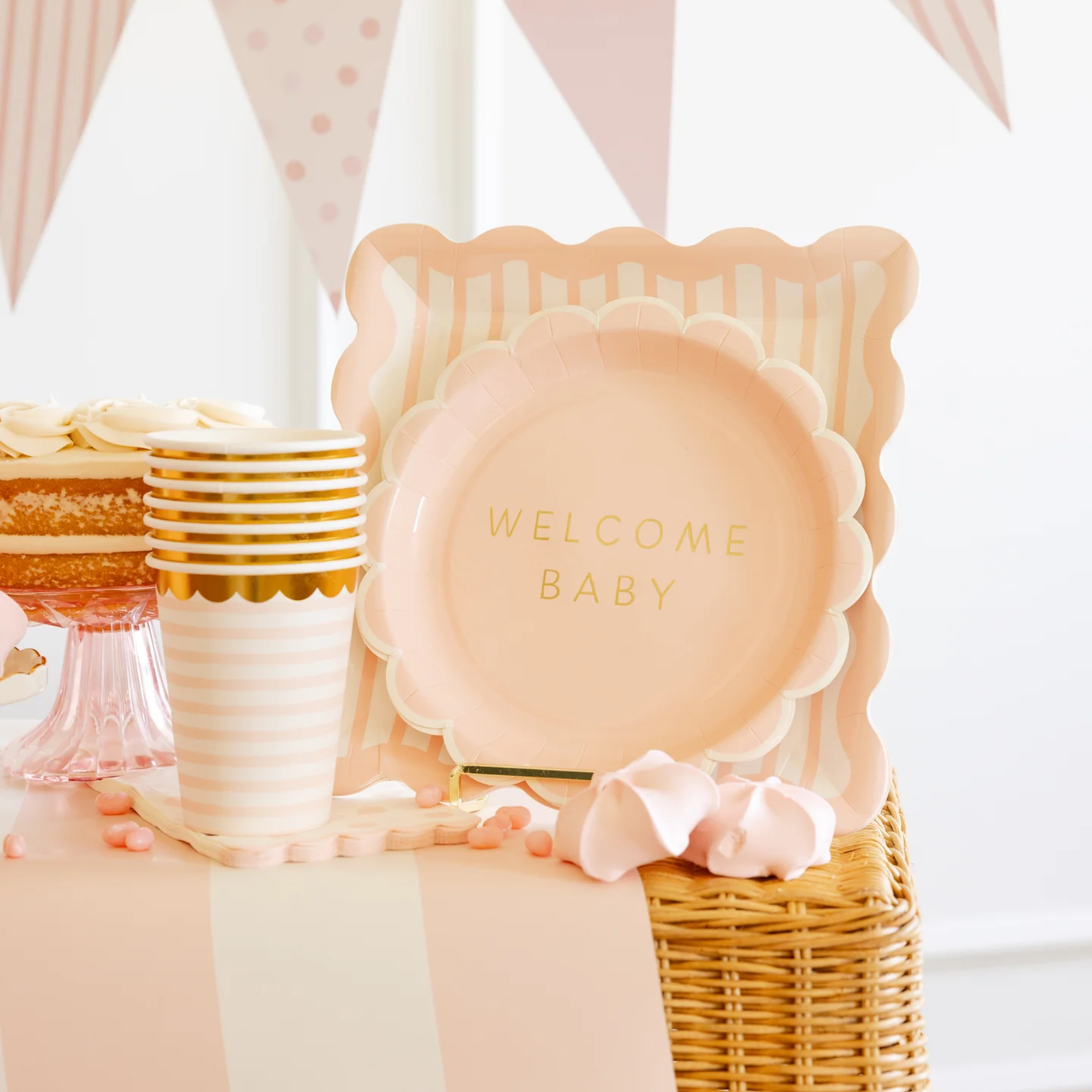 Welcome Baby Pink Plate