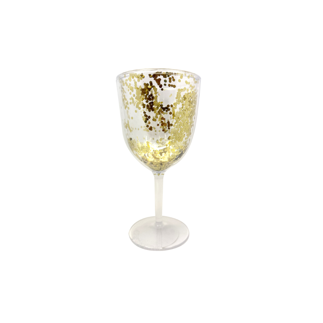 Wine Tumblr Gold Glitter