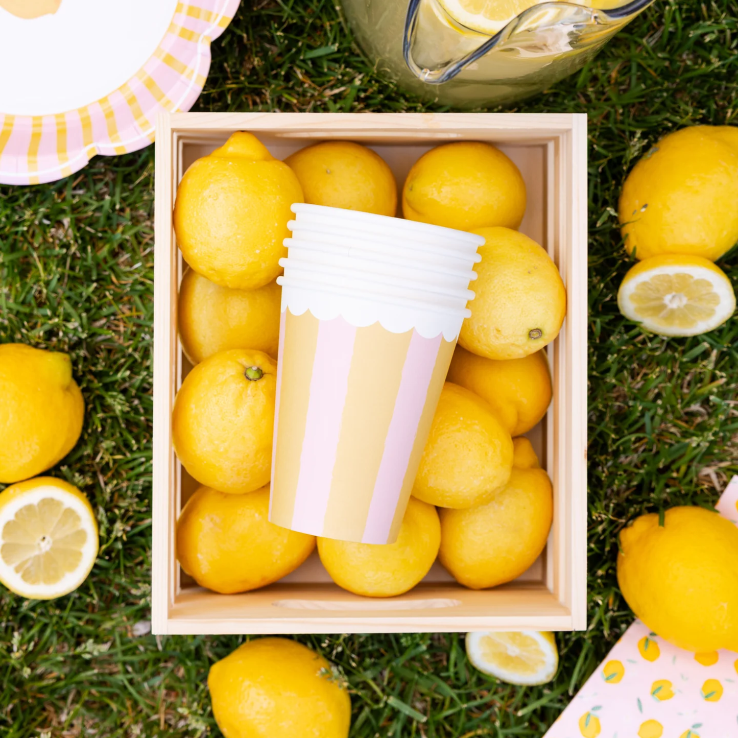 Yellow & Pink Striped Cup