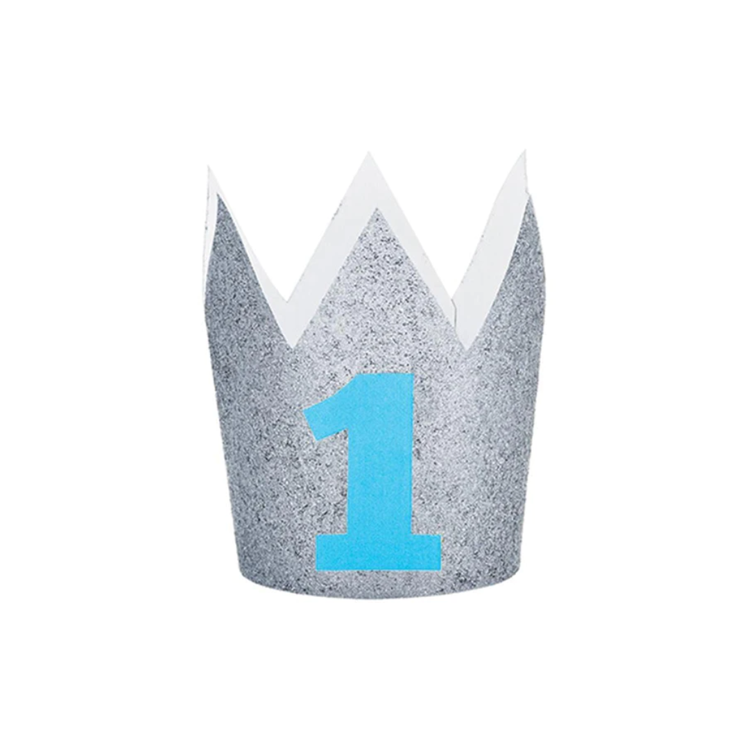Corona Glitter Primer Año Azul