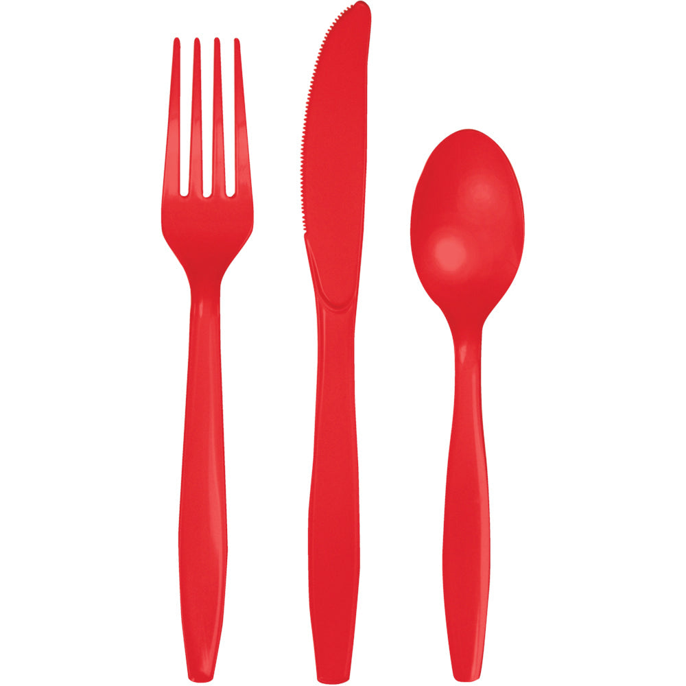 Cubiertos Surtidos Rojo (24 piezas)