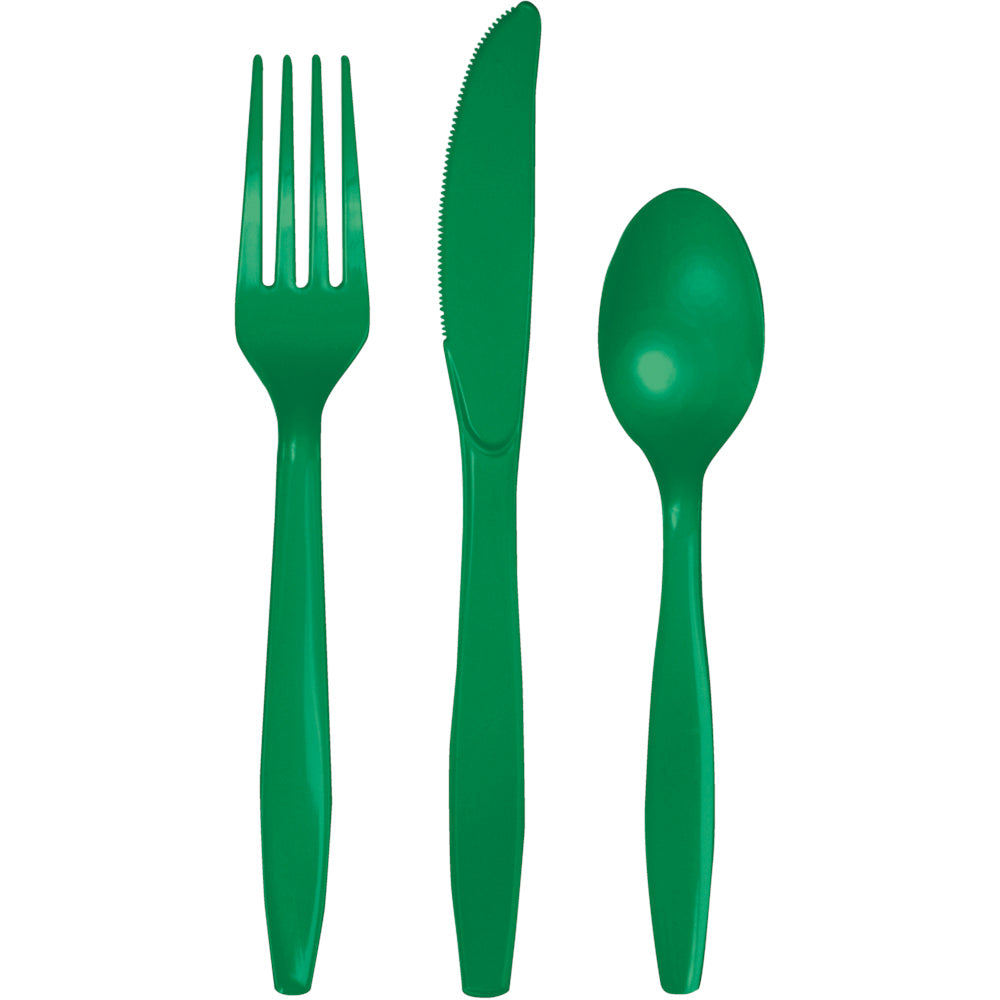 Cubiertos Surtidos Verde (24 piezas)