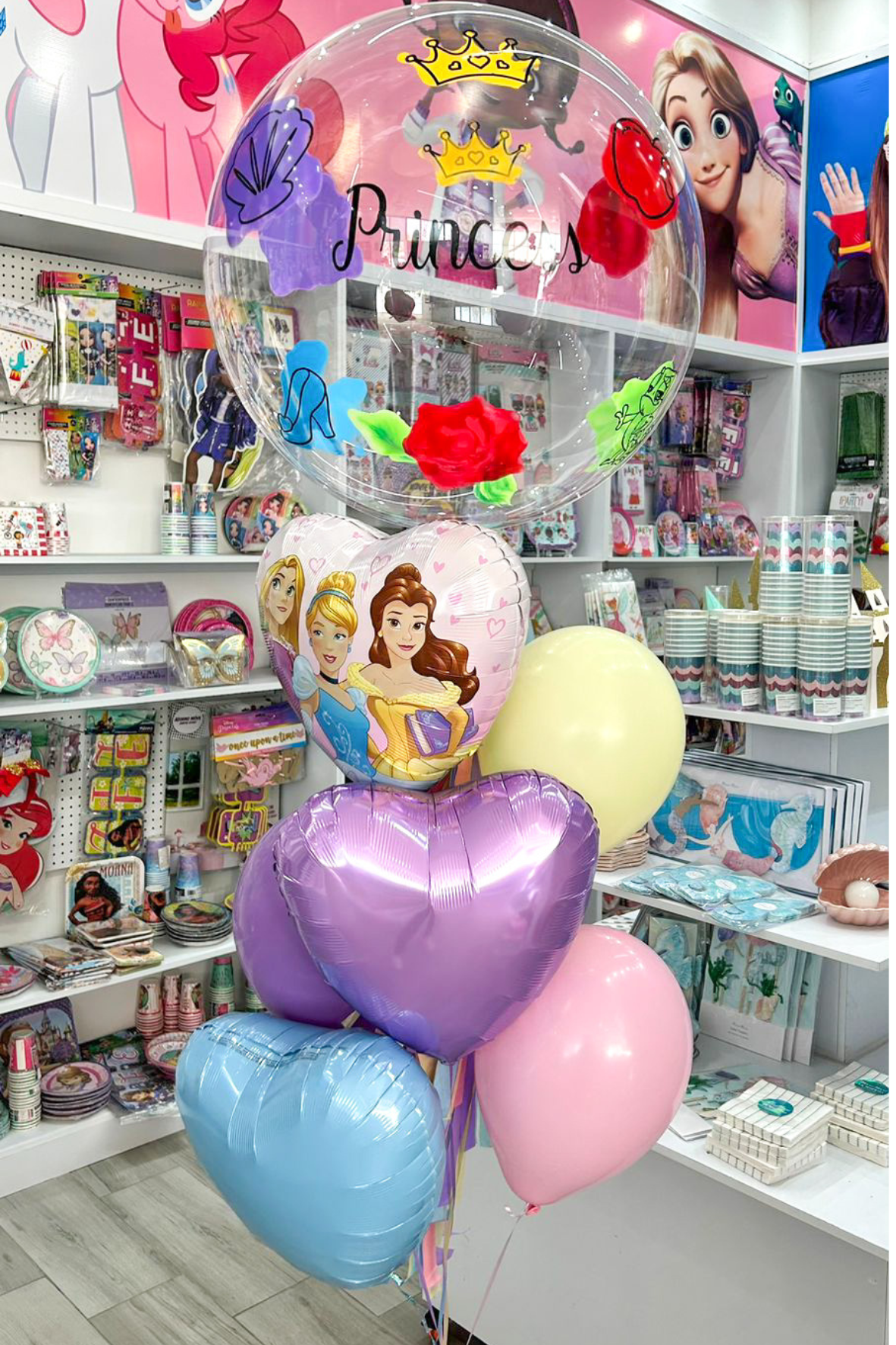 Decoración con globos de las Princesas Disney