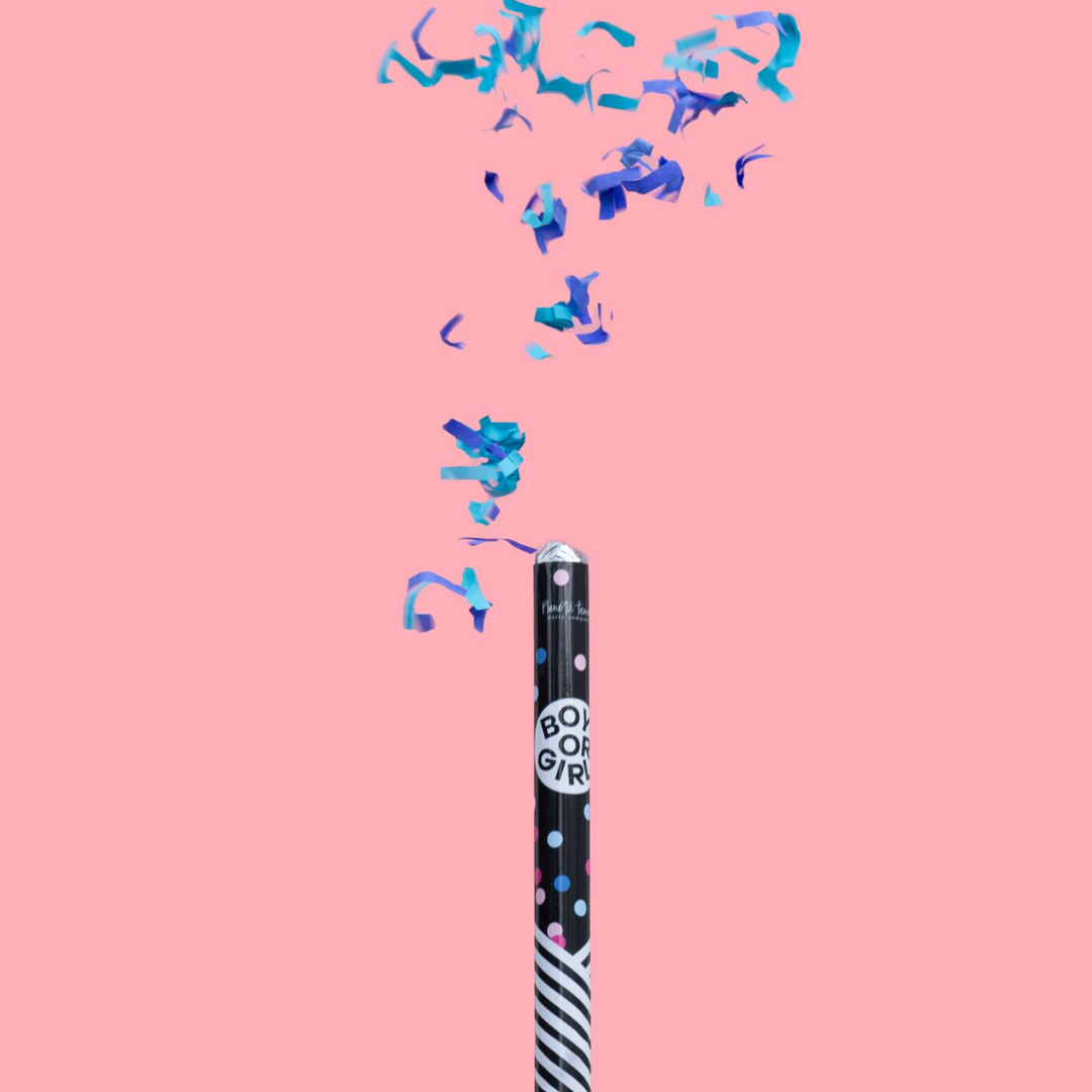 Gender Reveal Confetti Popper Niño Azul