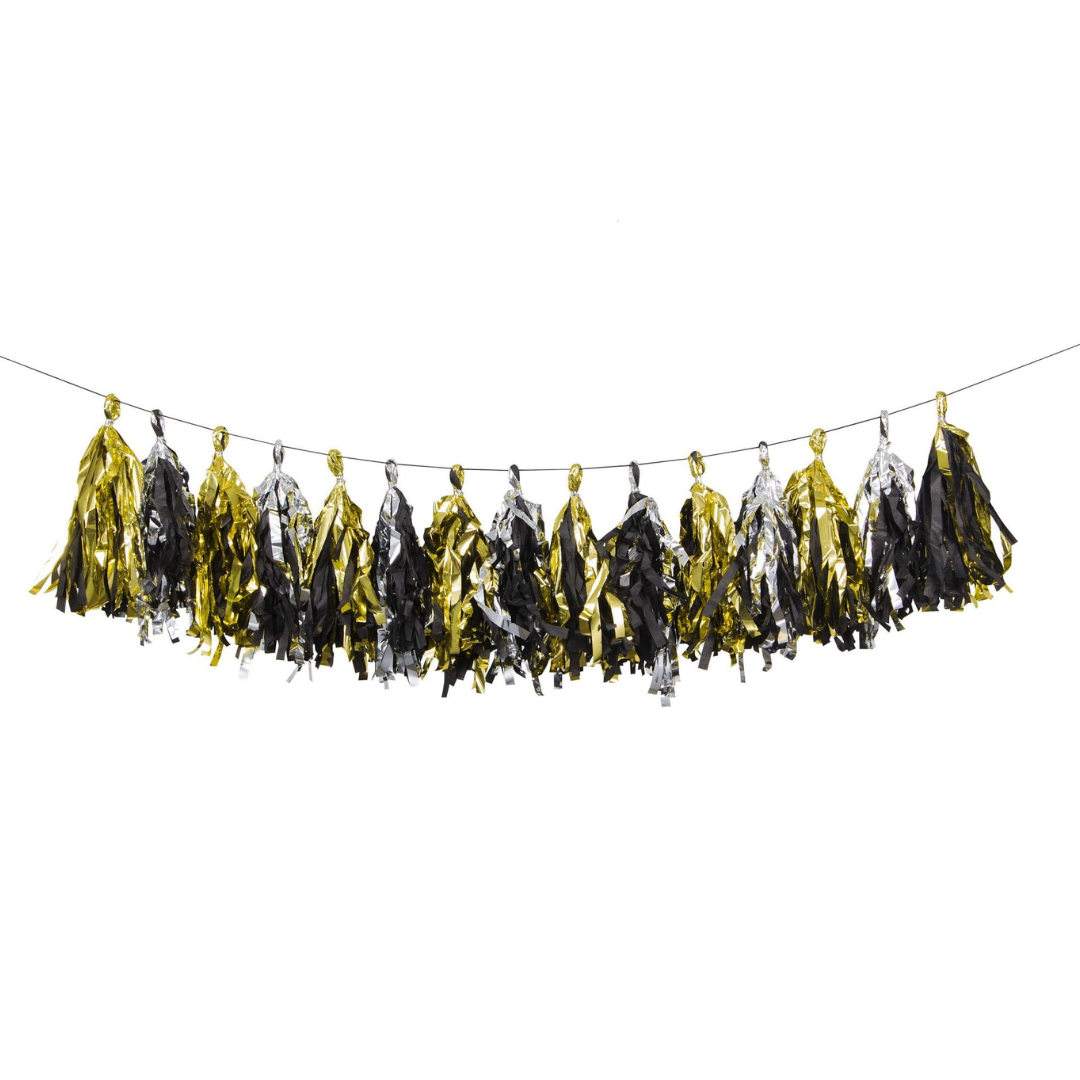 Guirnalda de Pompones Black and Gold