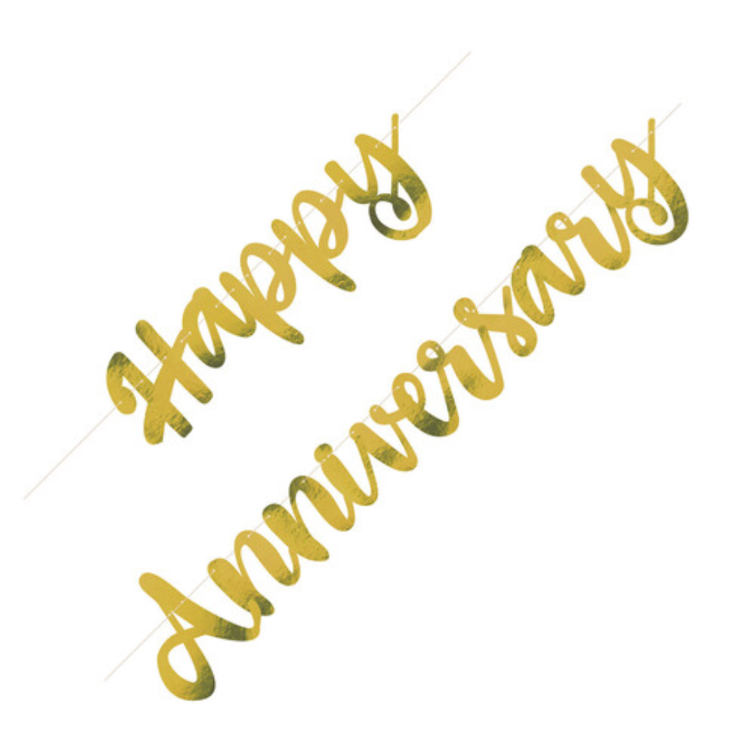 Happy Anniversary Gold Banner