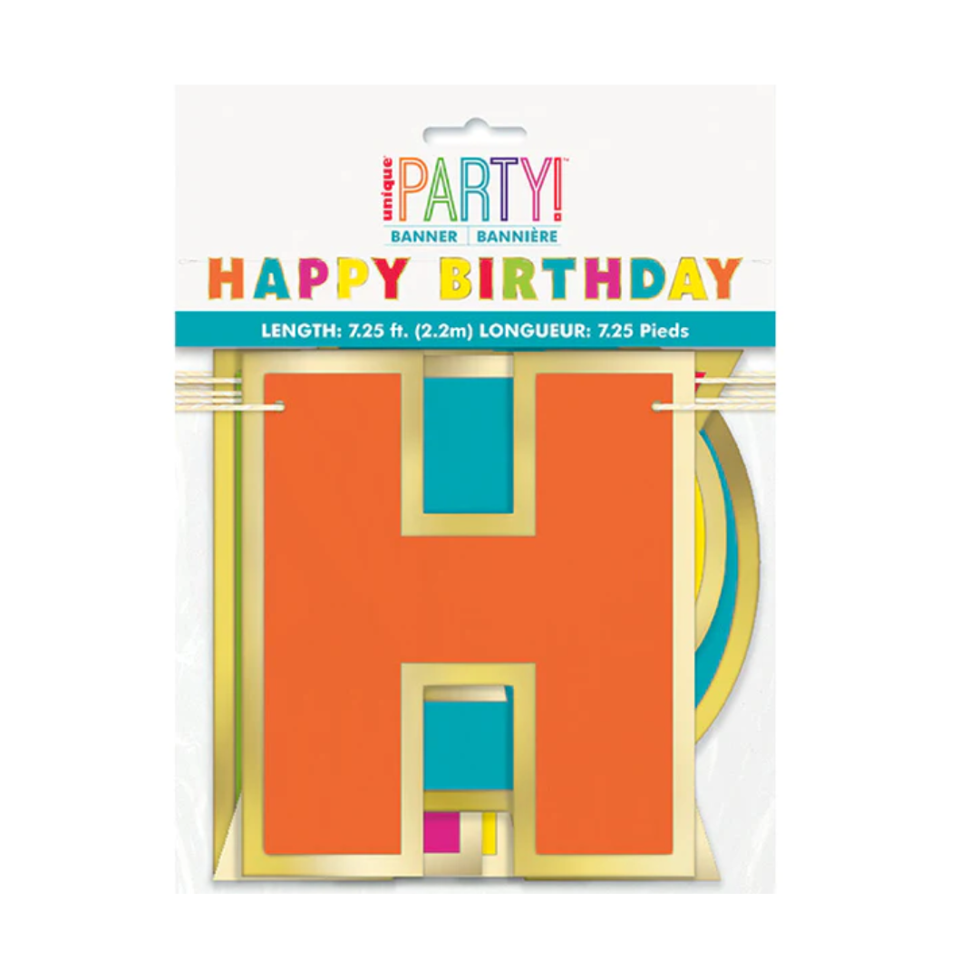 Happy Birthday Banner Gold