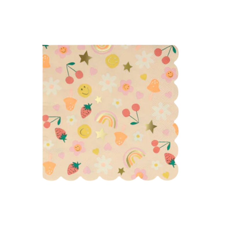 Happy Face Icons Diecut Napkins