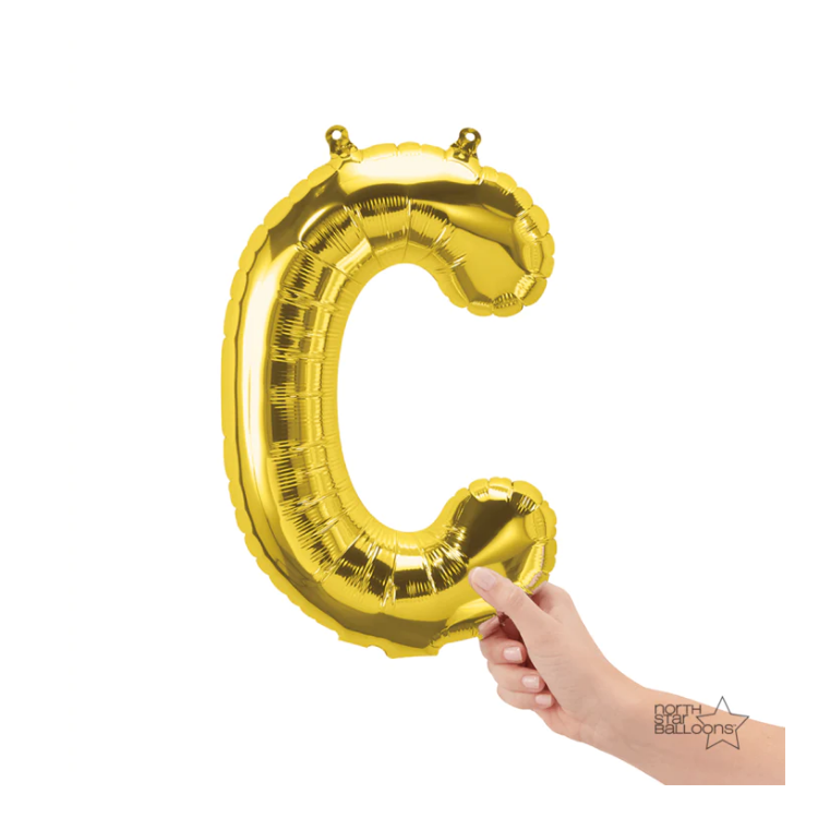 Letra C Dorado 14"